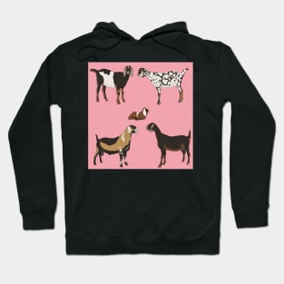 Nubian Goats Pattern Pink Hoodie